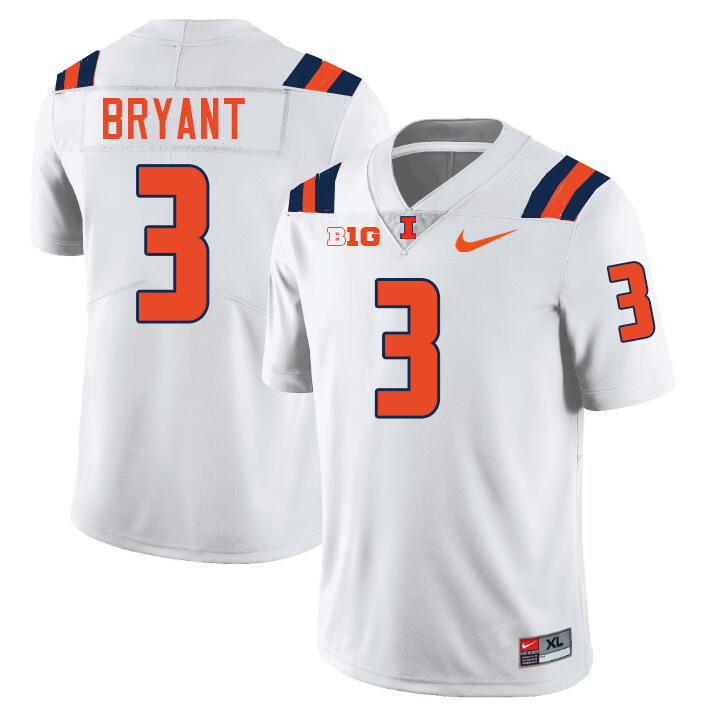 #3 Alec Bryant Illinois Fighting Illini Football Jersey,Uniforms-White #3 Alec Bryant Illinois Fighting Illini Football Jersey,Uniforms-White